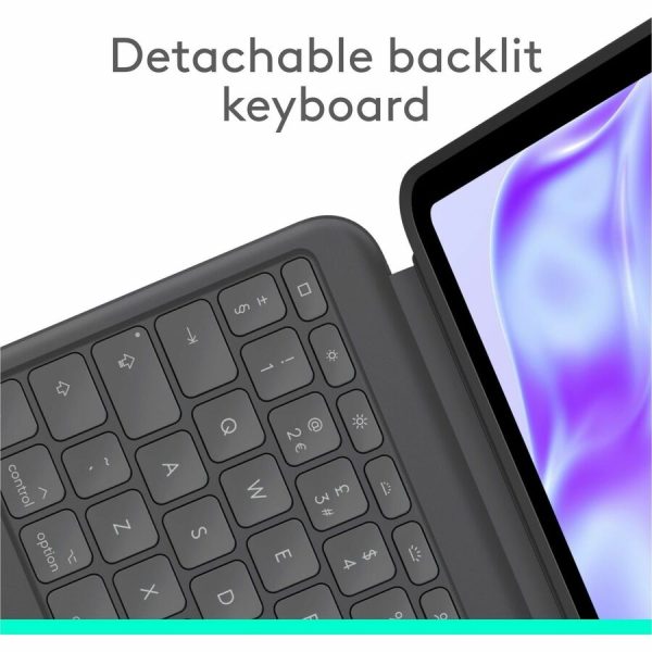 Logitech Combo Touch iPad Pro 13-inch (M4)(2024) Keyboard Case - Detachable backlit keyboard with kickstand, comfortable typing, multi-use mode - Graphite - Image 3