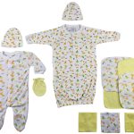 Sleep-n-play, Gown, Caps, Mittens And Washcloths - 14 Pc Set Cs_0038