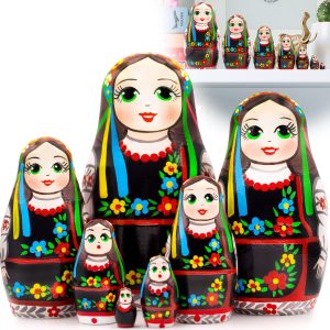 AEVVV Matryoshka Dolls Set of 7 pcs   Nesting Dolls in Ukrainian Vyshyvanka for Women   Baboushka Nesting Dolls in Ukrainian Traditional Costume