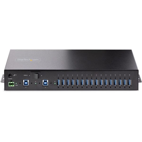 StarTech.com 16-Port Industrial USB 3.0 Hub 5Gbps, Mountable, Terminal Block Power Up to 120W Shared, USB Charging, Dual-Host Hub/Switch - Image 5