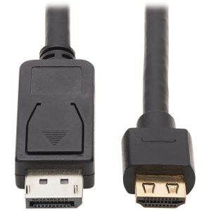 Eaton Tripp Lite Series DisplayPort 1.2 to HDMI Active Adapter Cable (M/M), 4K 60 Hz, HDR, Secure-Grip Plugs, Black, 10 ft. (3.1 m)