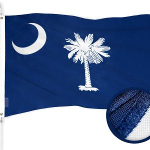 G128 South Carolina State Flag | 4x6 Ft | ToughWeave Series Embroidered 300D Polyester | Embroidered Design, Indoor/Outdoor, Brass Grommets