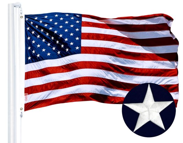 G128 Combo Pack: American USA Flag 16x24 In & Pirate Jolly Roger Bones Flag 16x24 In | Both ToughWeave Series Embroidered 300D Polyester, Embroidered Design, Indoor/Outdoor, Brass Grommets - Image 5