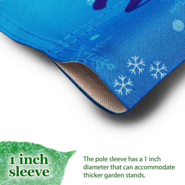 G128 Garden Flag Welcome Festive Bearded Gnome with Parcel 12"x18" Blockout Fabric - Image 4