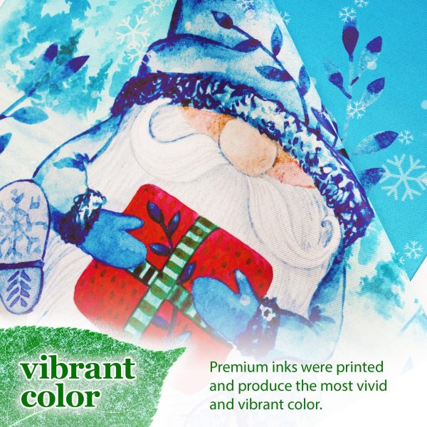 G128 Garden Flag Welcome Festive Bearded Gnome with Parcel 12"x18" Blockout Fabric - Image 5