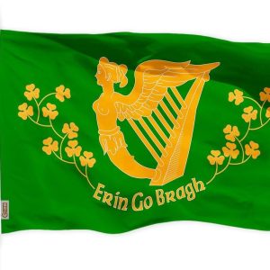 G128 Ireland Erin Go Bragh Flag | 3x5 Ft | Printed 150D Polyester - Indoor/Outdoor, Vibrant Colors, Brass Grommets, Quality Polyester, Much Thicker More Durable Than 100D 75D Polyester
