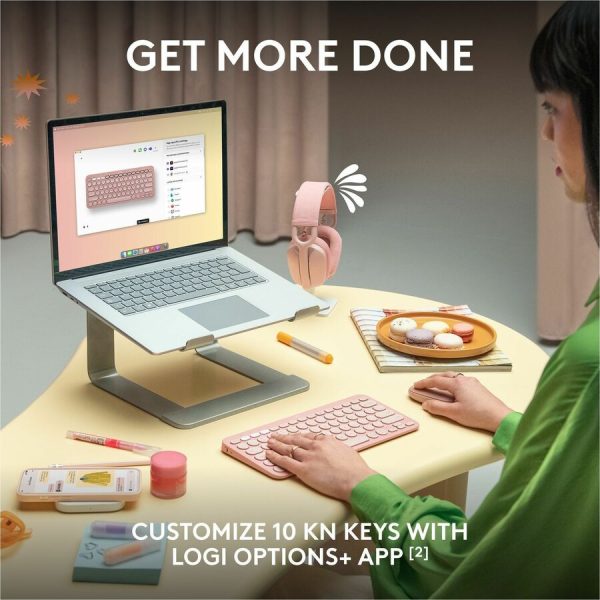 Logitech Pebble Keys 2 K380s, Multi-Device Bluetooth Wireless Keyboard with Customizable Shortcuts, Tonal White - Image 7