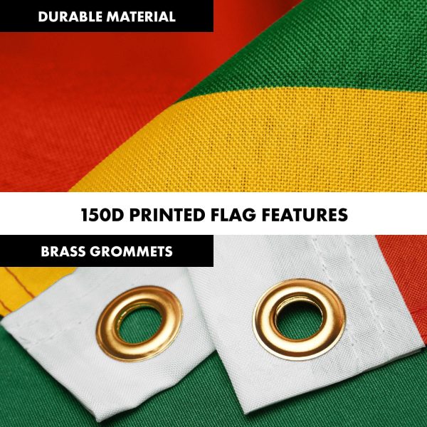 G128 Flag Pole 6FT Silver Tangle Free & Lithuania Lithuanian Flag 3x5 Ft Combo Printed 150D Polyester - Image 4