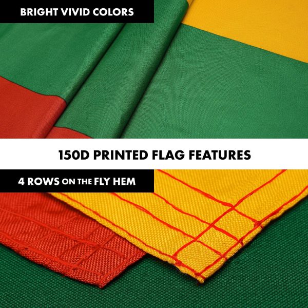 G128 Flag Pole 6FT Silver Tangle Free & Lithuania Lithuanian Flag 3x5 Ft Combo Printed 150D Polyester - Image 5