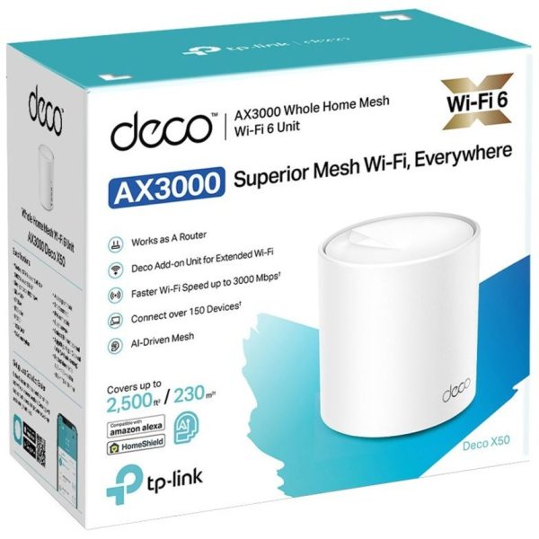 TP-Link Deco X50(1-Pack)_ISP - AX3000 Whole Home Mesh Wi-Fi 6 Unit, 1 pack - Image 2