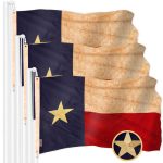 G128 3 Pack: Texas Tea-Stained Flag | 2x3 Ft | ToughWeave Pro Series Embroidered 420D Polyester | Embroidered Design, Indoor/Outdoor, Brass Grommets, High Quality