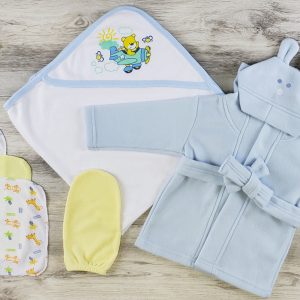 Hooded Towel, Wash Cloth, Mitten And Robe Ls_0617