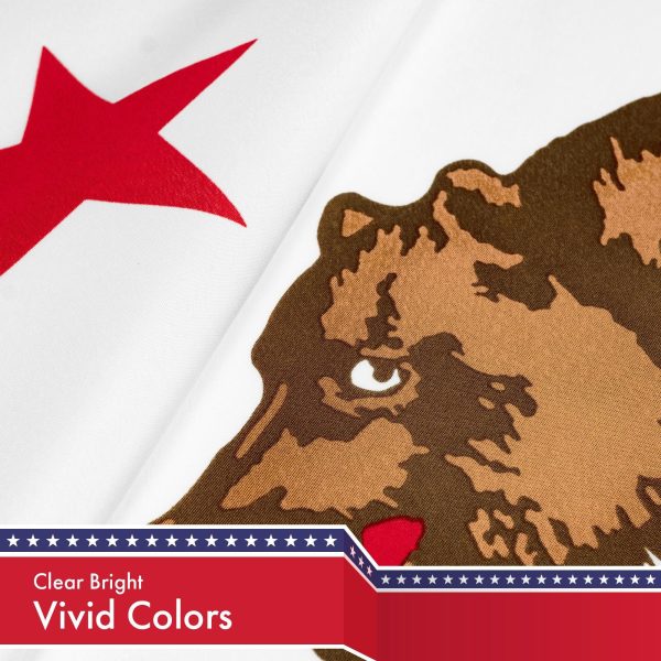 California CA State Flag 3x5 Ft 3-Pack 150D Printed Polyester By G128 - Image 3