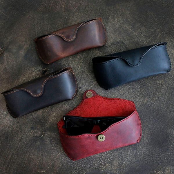 MyMesken Genuine Leather Eyeglasses & Sunglasses Case with Magnetic Snap Closure - Image 4