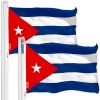 Cuba Cuban Flag 3x5 Ft 2-Pack 150D Printed Polyester By G128