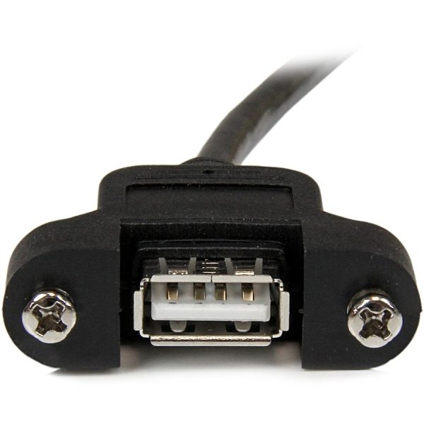 StarTech.com 1 ft Panel Mount USB Cable A to A - F/M - Image 2