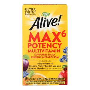 Nature's Way - Alive! Max6 Daily Multi-Vitamin - Max Potency - 90 Veg Capsules