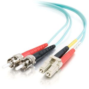 C2G-10m LC-ST 10Gb 50/125 OM3 Duplex Multimode PVC Fiber Optic Cable - Aqua