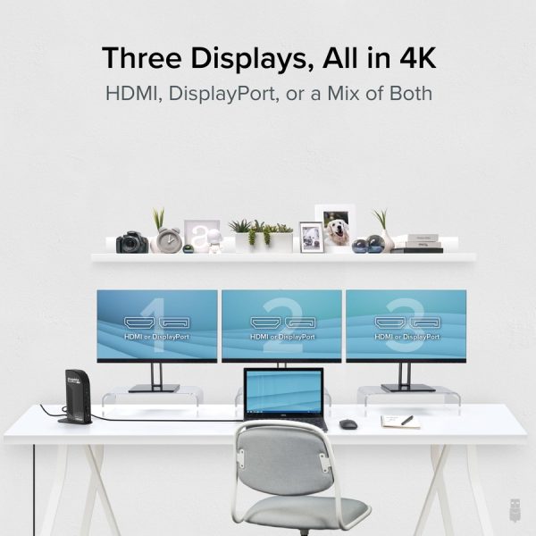 Plugable 4K USB C Docking Station Triple Monitor with 100W Charging - Image 2