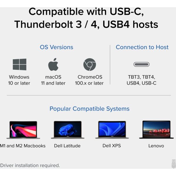 Plugable 4K USB C Docking Station Triple Monitor with 100W Charging - Image 4