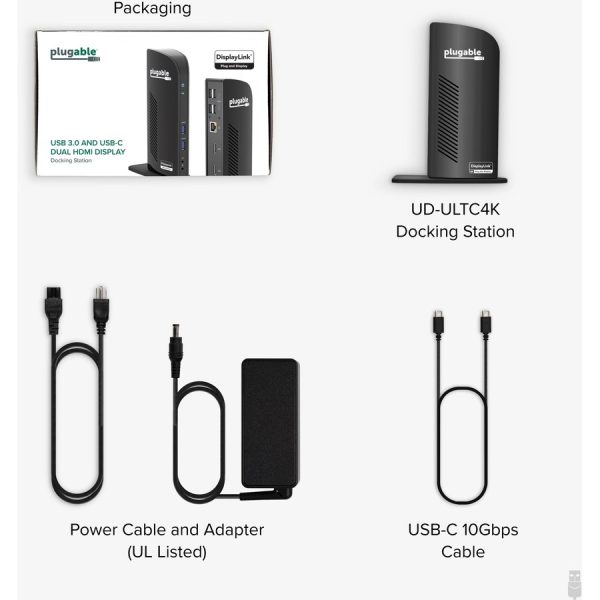 Plugable 4K USB C Docking Station Triple Monitor with 100W Charging - Image 5