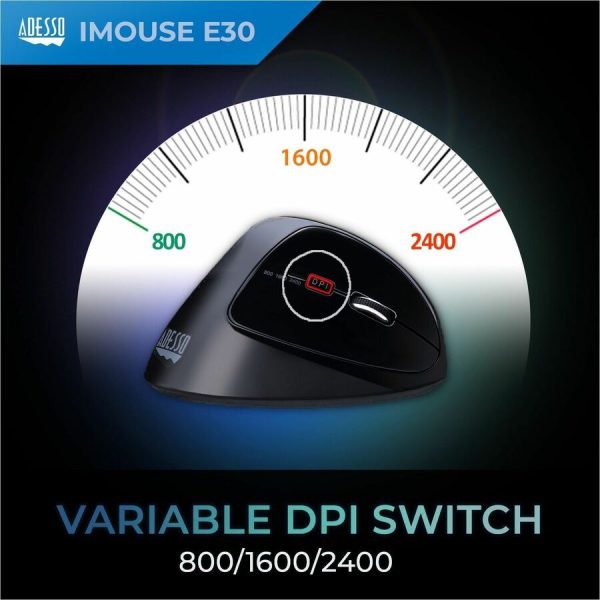 Adesso iMouse E30 - 2.4 GHz Wireless Vertical Programmable Mouse - Image 2