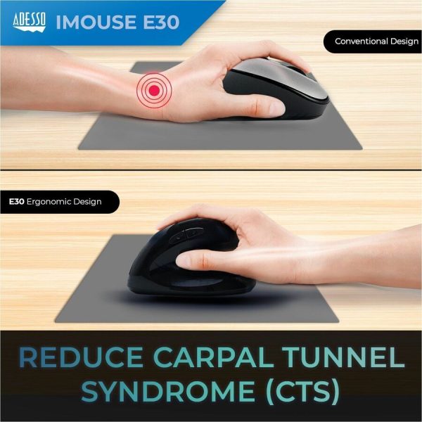 Adesso iMouse E30 - 2.4 GHz Wireless Vertical Programmable Mouse - Image 5