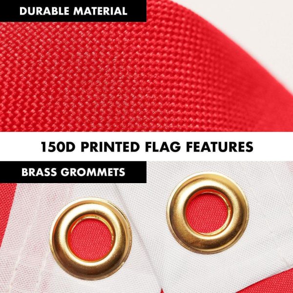 G128 Combo Pack: 6 Ft Tangle Free Spinning Flagpole (White) & Indonesia Flag 3x5 Ft Printed 150D Polyester, Brass Grommets (Flag Included) Aluminum Flag Pole - Image 3