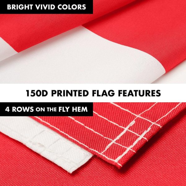 G128 Combo Pack: 6 Ft Tangle Free Spinning Flagpole (White) & Indonesia Flag 3x5 Ft Printed 150D Polyester, Brass Grommets (Flag Included) Aluminum Flag Pole - Image 4