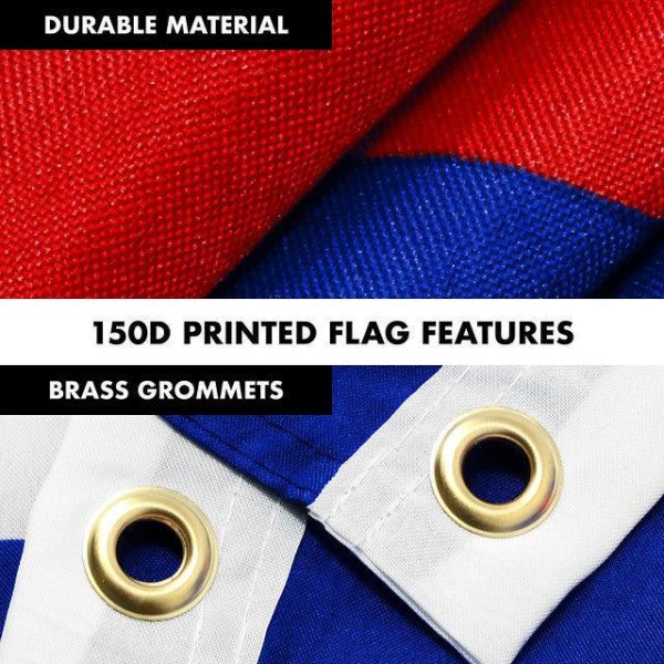 G128 Combo Pack: 6 Feet Tangle Free Spinning Flagpole (White) Trump No More Bullshit Flag 3x5 ft Printed 150D Brass Grommets (Flag Included) Aluminum Flag Pole - Image 3