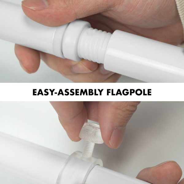 G128 Combo Pack: 6 Feet Tangle Free Spinning Flagpole (White) Trump No More Bullshit Flag 3x5 ft Printed 150D Brass Grommets (Flag Included) Aluminum Flag Pole - Image 5