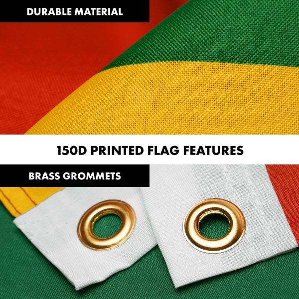 G128 Flag Pole 6FT White Tangle Free & Lithuania Lithuanian Flag 3x5 Ft Combo Printed 150D Polyester - Image 4