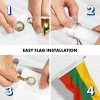 G128 Flag Pole 6FT White Tangle Free & Lithuania Lithuanian Flag 3x5 Ft Combo Printed 150D Polyester - Image 7