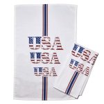 The Fine Living Co. USA Patriotic Kitchen Towels 2 Pack 100% Cotton 4th of July Independence Day Americana Hand Towels Decorative Towel for Drying Cleaning 18 x28