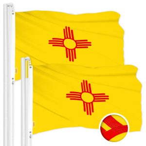 G128 2 Pack: New Mexico NM State Flag | 4x6 Ft | ToughWeave Series Embroidered 300D Polyester | Embroidered Design, Indoor/Outdoor, Brass Grommets