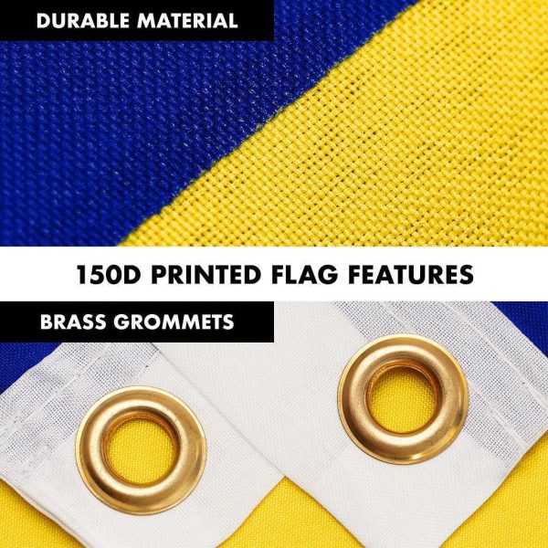 G128 Combo Pack: 6 Ft Tangle Free Spinning Flagpole (Black) & Bosnia and Herzegovina Flag 3x5 Ft Printed 150D Polyester, Brass Grommets (Flag Included) Aluminum Flag Pole - Image 3