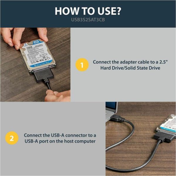 StarTech.com USB 3.0 to 2.5" SATA III Hard Drive Adapter Cable w/ UASP - SATA to USB 3.0 Converter for SSD / HDD - Image 4