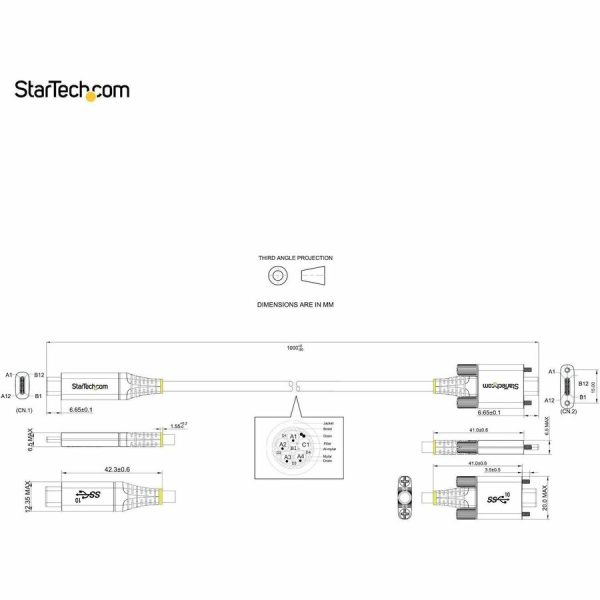 StarTech.com 3ft 1m Side Screw Locking USB C Cable 10Gbps, USB 3.1 Type-C Cable, 5A/100W PD, DP Alt Mode, Dual Screw Lock USB-C Cord - Image 9