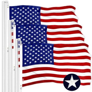 G128 3 Pack: American USA Flag | 16x24 In | ToughWeave Series Embroidered 300D Polyester | Country Flag, Embroidered Stars, Sewn Stripes, Indoor/Outdoor, Brass Grommets