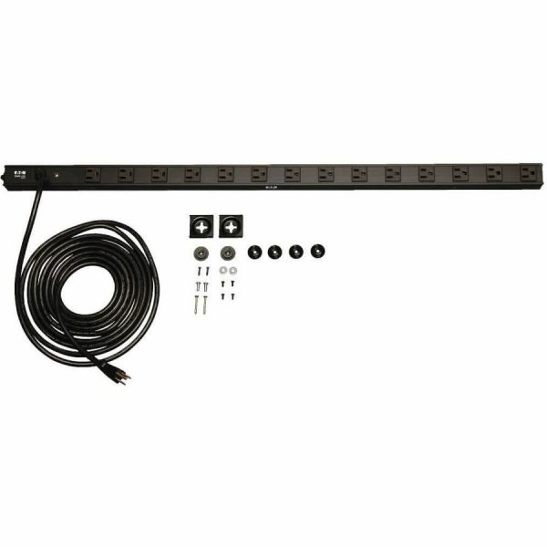Eaton Tripp Lite Series 1.4kW Single-Phase 120V Basic PDU, 14 NEMA 5-15R Outlets, NEMA 5-15P Input, 15 ft. (4.57 m) Cord, 0U Vertical - Image 4