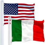 G128 Combo Pack: USA American Flag 3x5 Ft 150D Printed Stars & Italy (Italian) Flag 3x5 Ft 150D Printed
