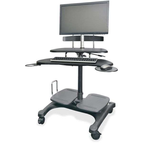 Kantek Mobile Height Adjustable Computer Workstation w/ LCD Mount - Image 4