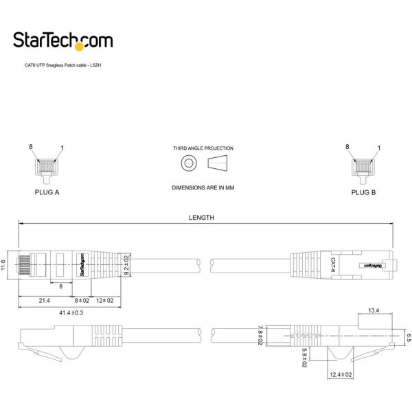 StarTech.com 50ft (15m) CAT6 Ethernet Cable, LSZH (Low Smoke Zero Halogen) 10 GbE Snagless 100W PoE UTP RJ45 Black Network Patch Cord, ETL - Image 2