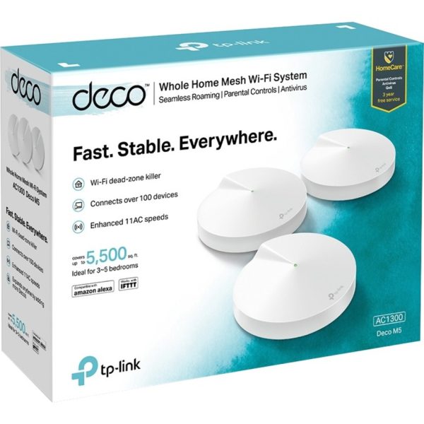 TP-Link Deco M5 (3-pack) - AC1300 Whole Home Mesh Wi-Fi System, 3-Pack - Image 4