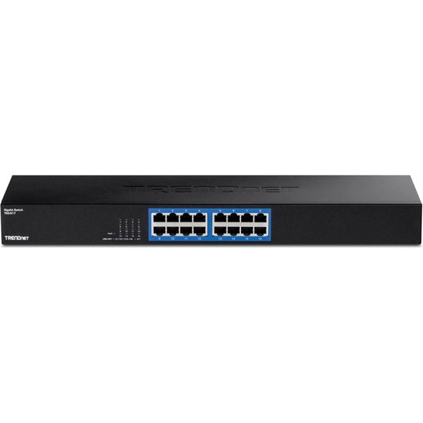 TRENDnet 16-Port Gigabit Switch, TEG-S17, 16 x Gigabit RJ-45 Ports, 32Gbps Switching Capacity, Fanless Design, Metal Enclosure, Internal Power Supply, Lifetime Protection, Black - Image 9