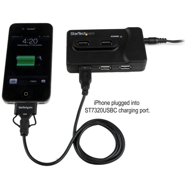 StarTech.com 6 Port USB 3.0 / USB 2.0 Combo Hub with 2A Charging Port â€" 2x USB 3.0 & 4x USB 2.0 - Image 4
