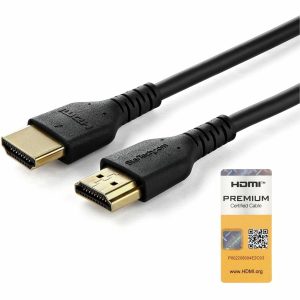 StarTech.com 1m Premium Certified HDMI 2.0 Cable with Ethernet - 3ft High Speed UHD 4K 60Hz HDR Durable Rugged Ultra HD HDMI Monitor Cord