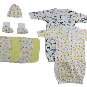 Gowns, Cap Booties And Washcloths - 8 Pc Set Cs_0024