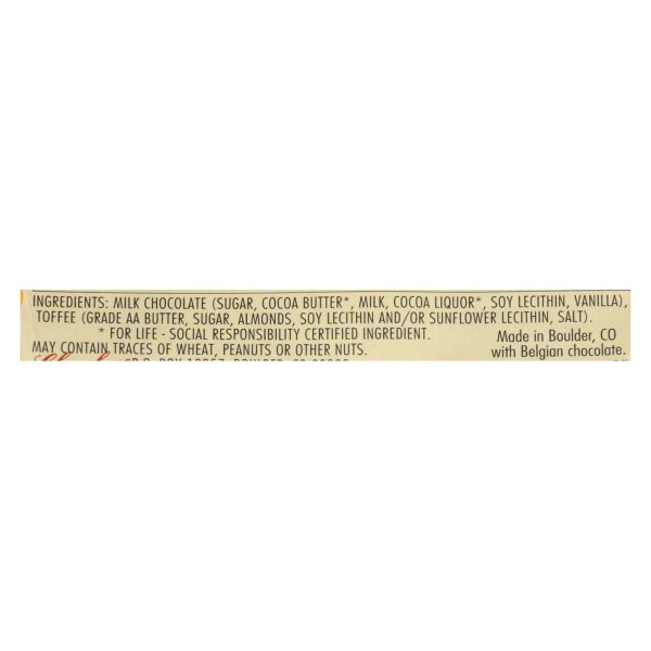 Chocolove Xoxox - Premium Chocolate Bar - Milk Chocolate - Toffee and Almonds - Mini - 1.3 oz Bars - Case of 12