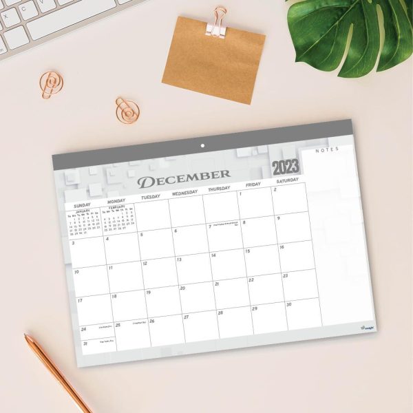 Desk Calendar 2024 17x12 Wall Calendar      Thick Paper & Notes Section   Runs from December 2023   December 2024 (Gray) - Image 6